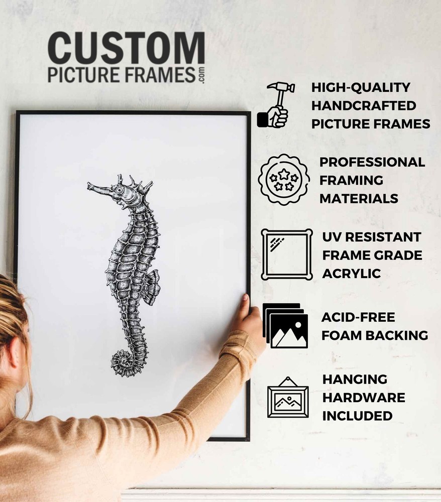 7x7 Frame White Real Wood Picture Frame Width 0.75 inches | Interior Frame Depth