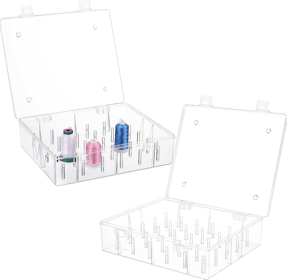Superb Visibility Stackable Thread Storage Boxes - 2 Pack for Embroidery