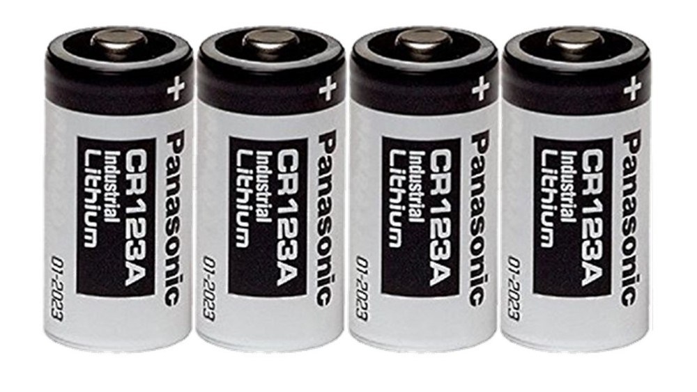 4 Panasonic CR123A 123A Industrial 3V Lithium Batteries