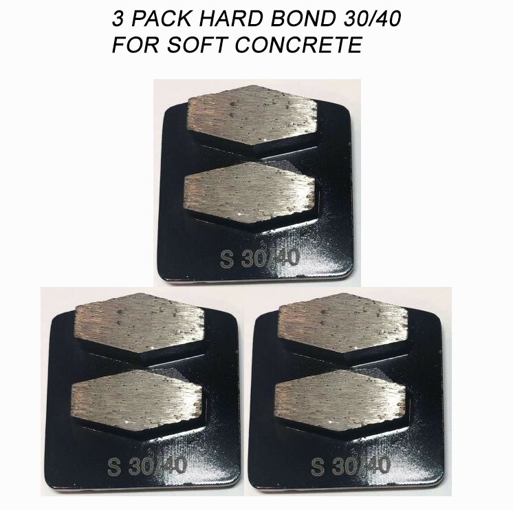 3-Pack! Husqvarna-Compatible Diamond Grinding Disc For Soft Surface, Grit 30/40