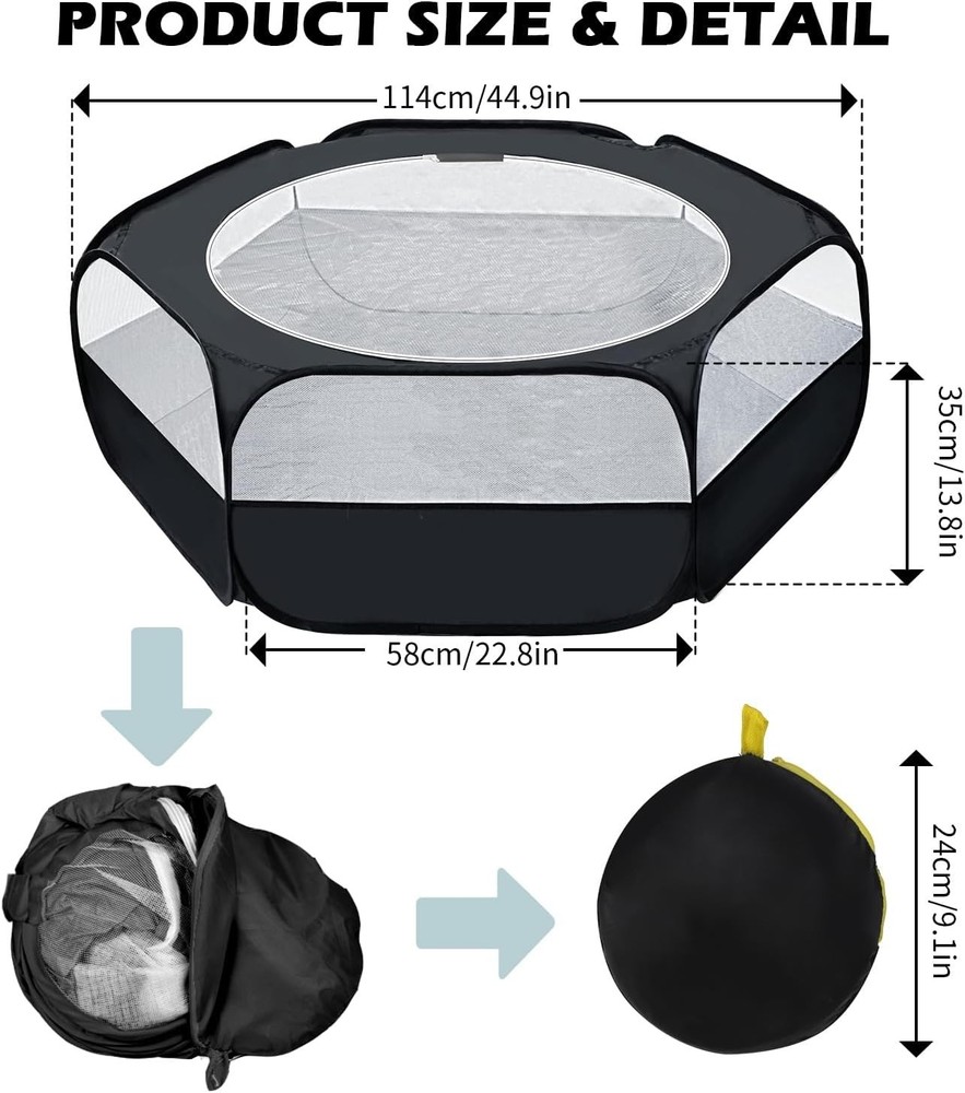 Chicken Brooder Box with Cover Top, Portable Outdoor Exercise Pet Cage Tent, ...