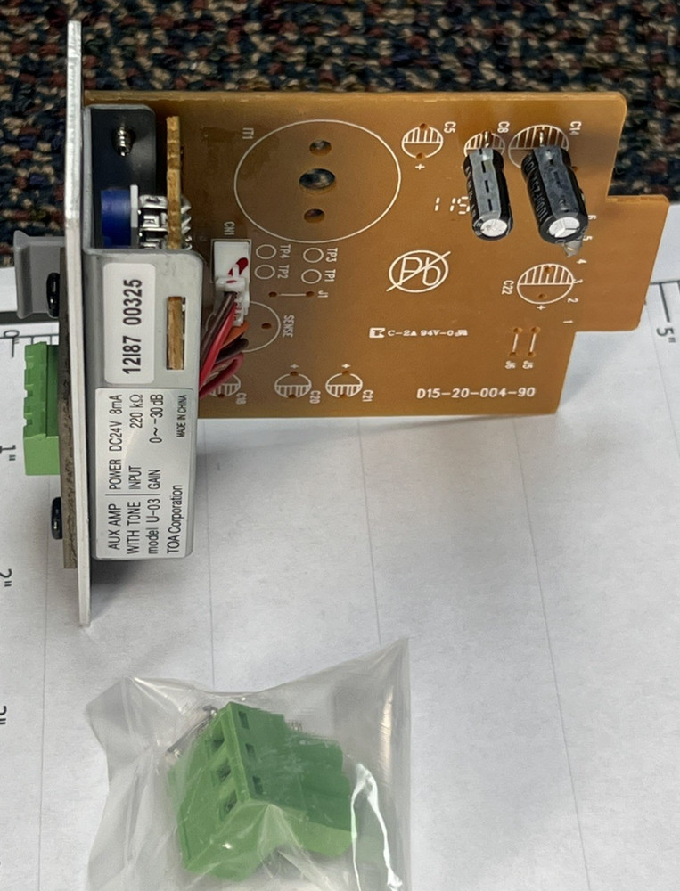 TOA U-03S Unbalanced Line Input Module with High / Low-Cut Filters, Removable Te
