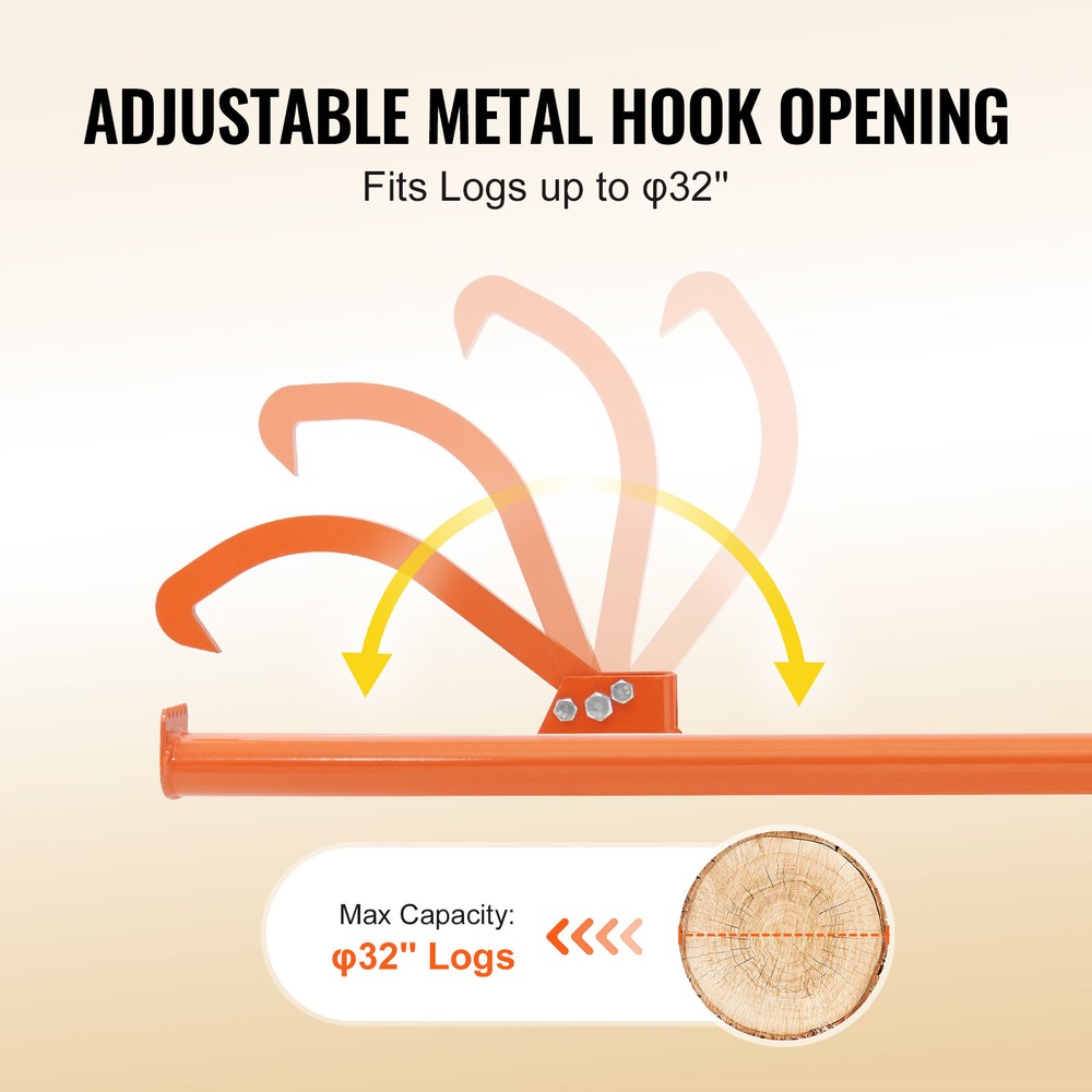 Cant Hook Tool 59 in Heavy Duty Steel Log Roller Forestry Logging Tools