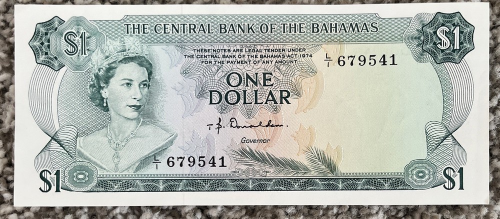 1974 $1 Bahamas AU+