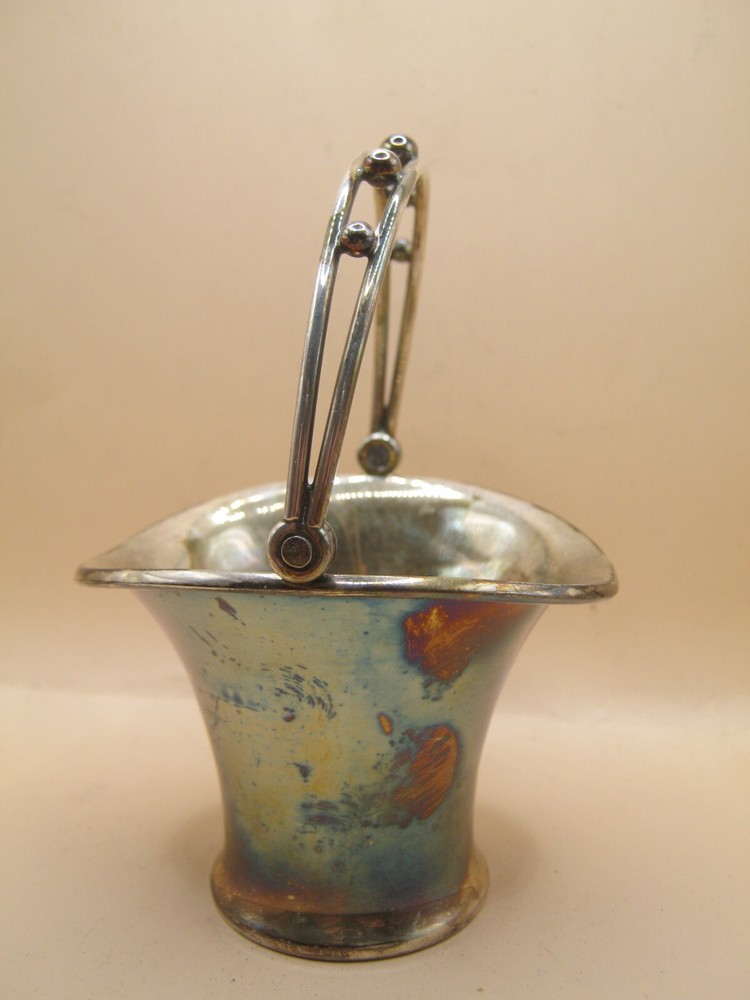 Vintage Denmark Solid Silver Basket Toothpick Holder E Dragsted Marked STERLING