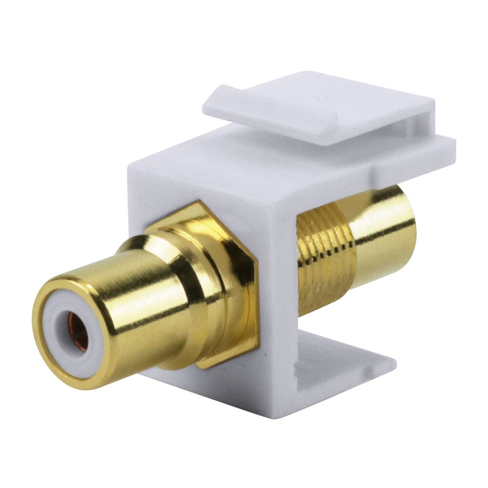 Construct Pro RCA to RCA Keystone Jack Insert (8 Color Bands, White)