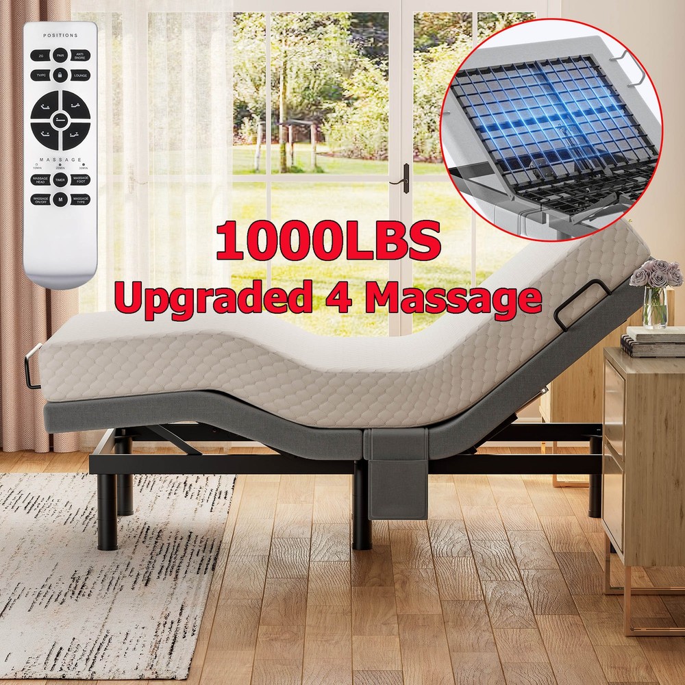 Used Adjustable Bed Frame Zero Gravity Powered Base w/ Massage Remote Twin XL