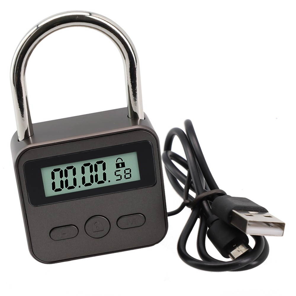 Multifunction Timer Padlock LCD Display Time Lock For Travel Waterproof