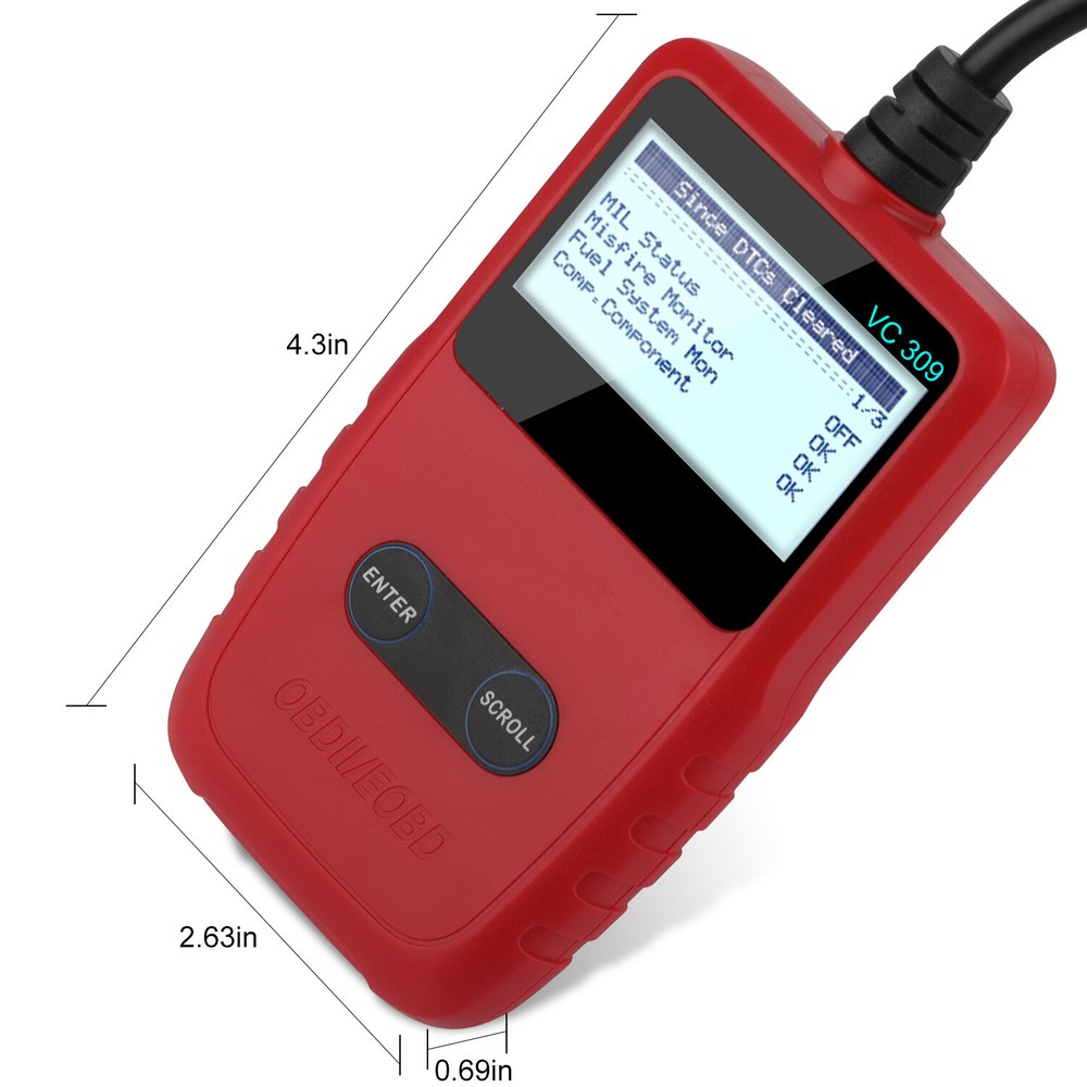 VC309 Car EOBD OBDII Scanner Code Reader Auto Fault Engine Diagnostic Reset Tool