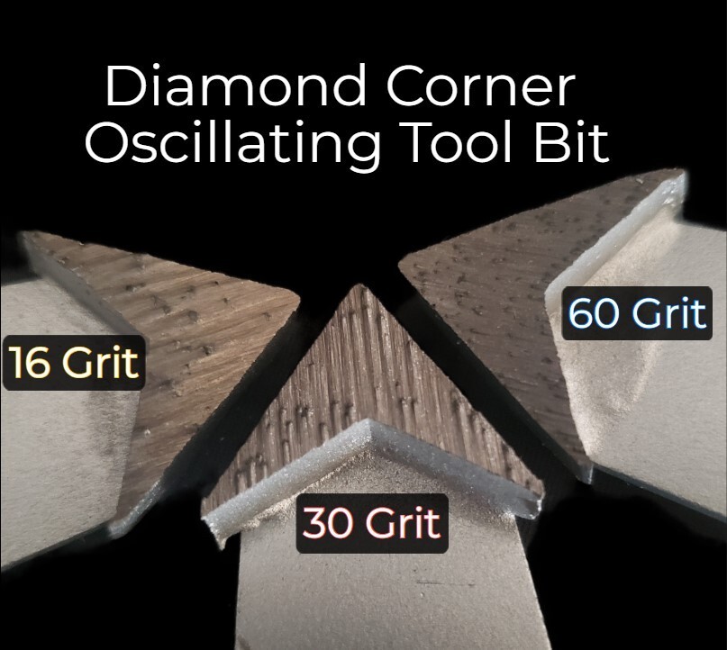 Diamond Segment Oscillating Corner Tool Attachment for Concrete - 30# Grit