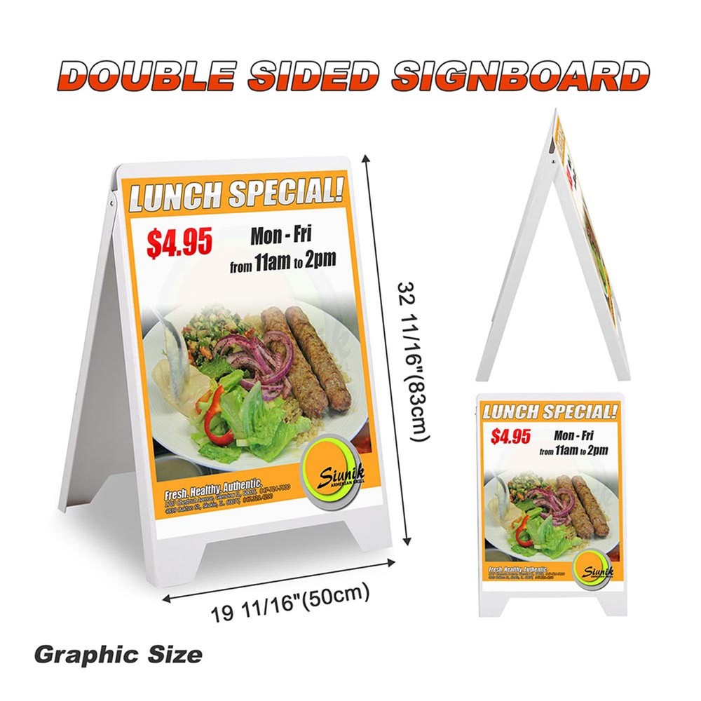 Double Side Sidewalk A-frame Folding Display Sign Sandwich Board Pavement 6 Pack