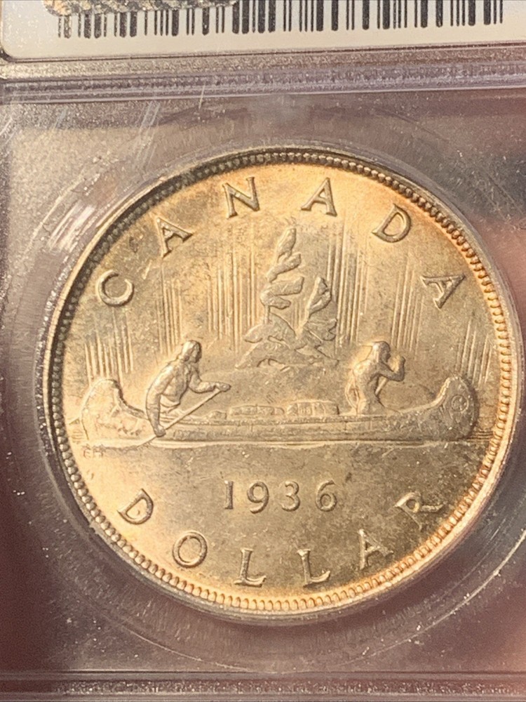 1936 Canada Silver Dollar ~ ICG MS63 ~