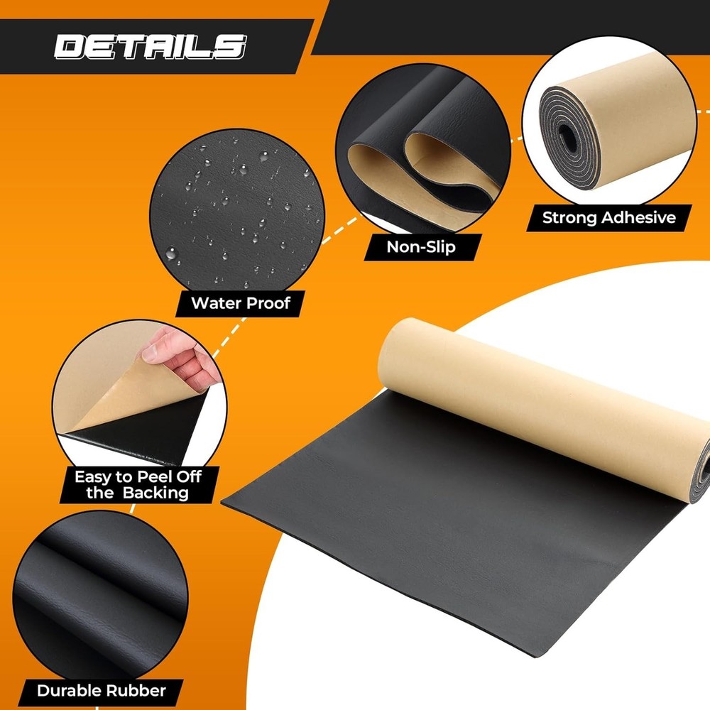 Versatile 1/8” Thick Adhesive Foam Rubber Sheet - Ideal for Insulation & Gaskets