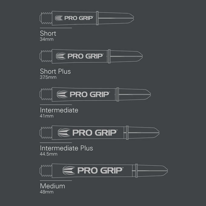 TARGET PRO GRIP DART SHAFTS..BLACK INTERMEDIATE PLUS 44.5mm