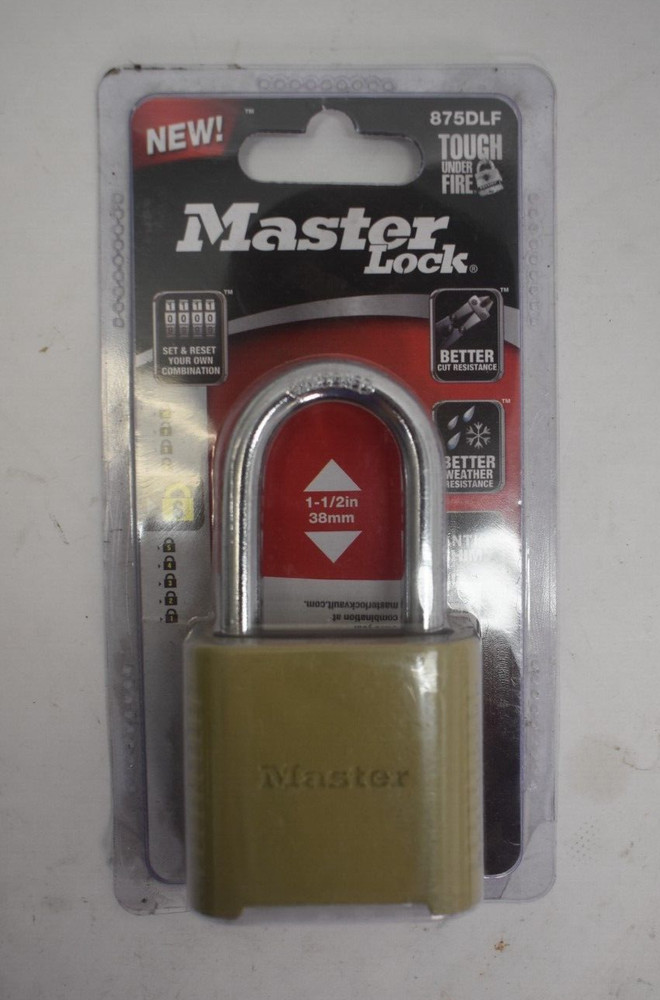 Master Lock Padlock Set & Reset Your Own 4 Digit Combination Lock 875DLF