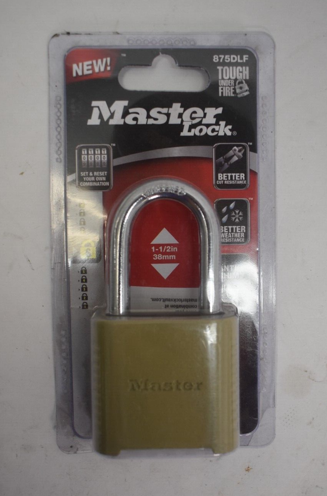 Master Lock Padlock Set & Reset Your Own 4 Digit Combination Lock 875DLF