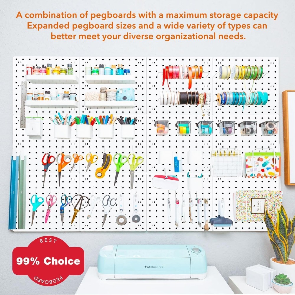6Pcs Pegboard, Peg Board, Pegboard Wall Organizer, Mount Display Pegboard Kit...