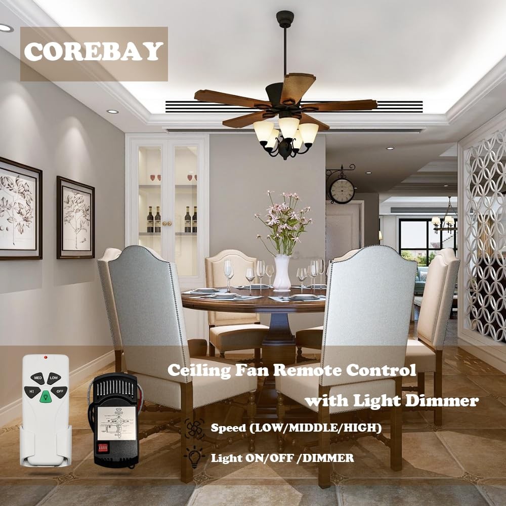 Universal Ceiling Fan Remote Control Kit, for Hunter/Harbor Breeze/Hampton Ba...