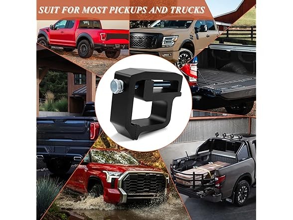 6 PC Heavy Duty Topper Mount Clamps 6pcs-black