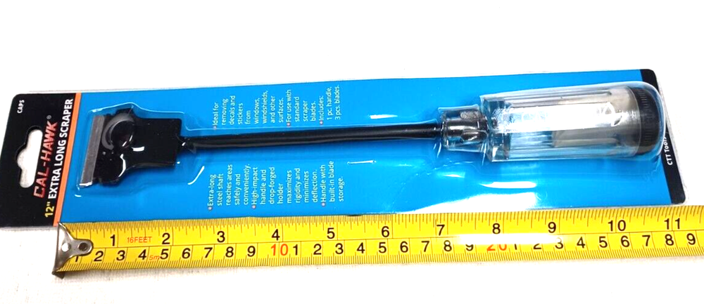 12" SCRAPER (actual 11") WITH 3 SINGLE EDGE RAZOR BLADES