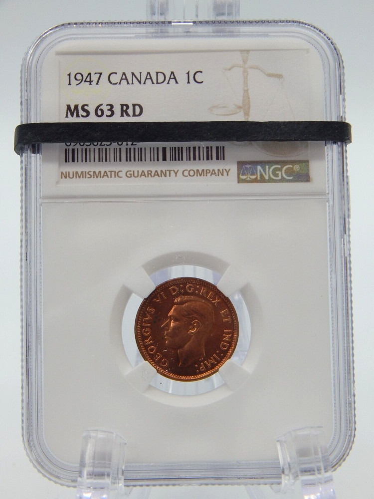 1947 CANADA  MS64 RD NGC GRADED Canadian 1 CENT  #BT433