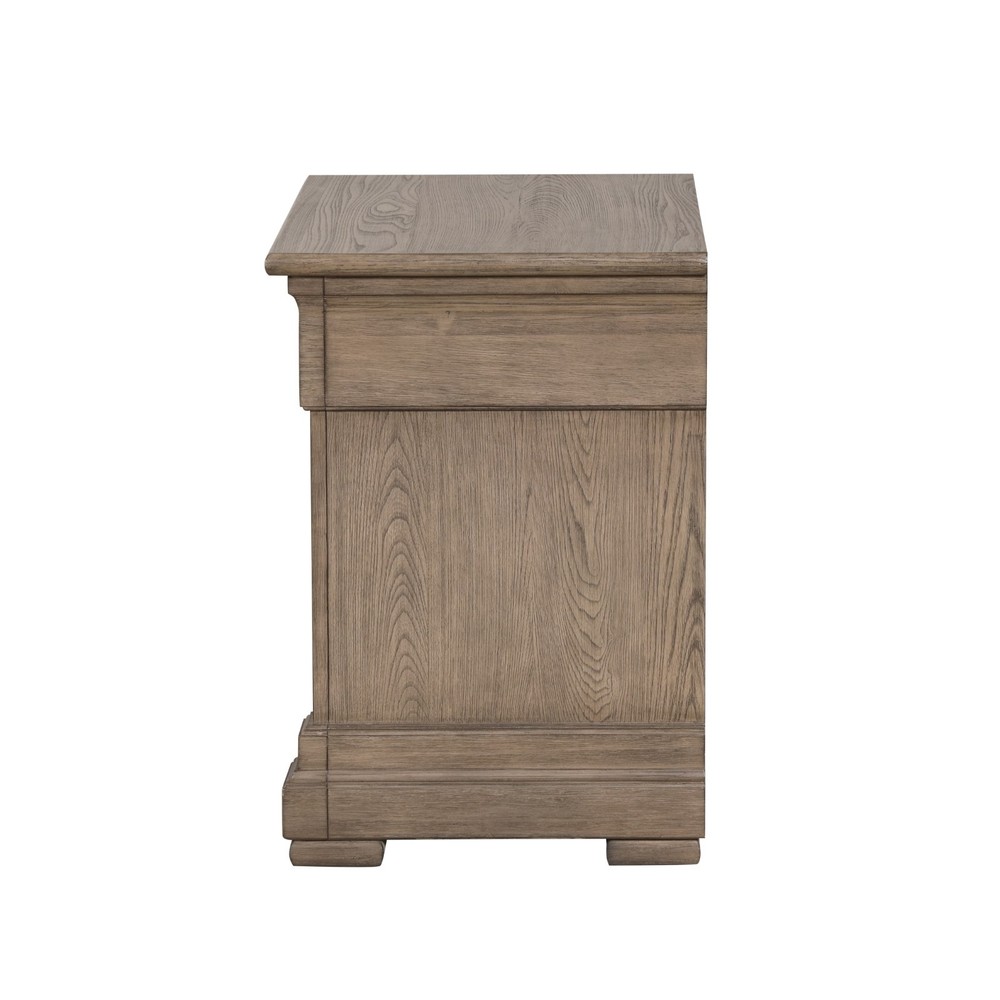Transitional Style Queen Size 6pc Bed Set Weathered Brown Finish Bedroom