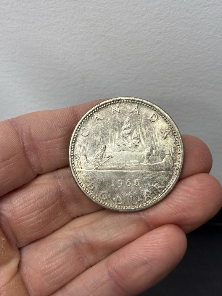 1966 Canada Silver $1 Dollar - 80% Silver Coin - Great Condition