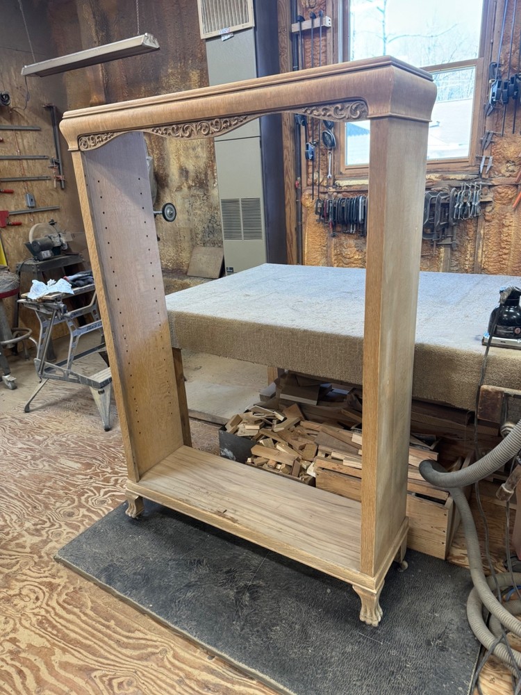 Antique Oak Two-Door Bookcase