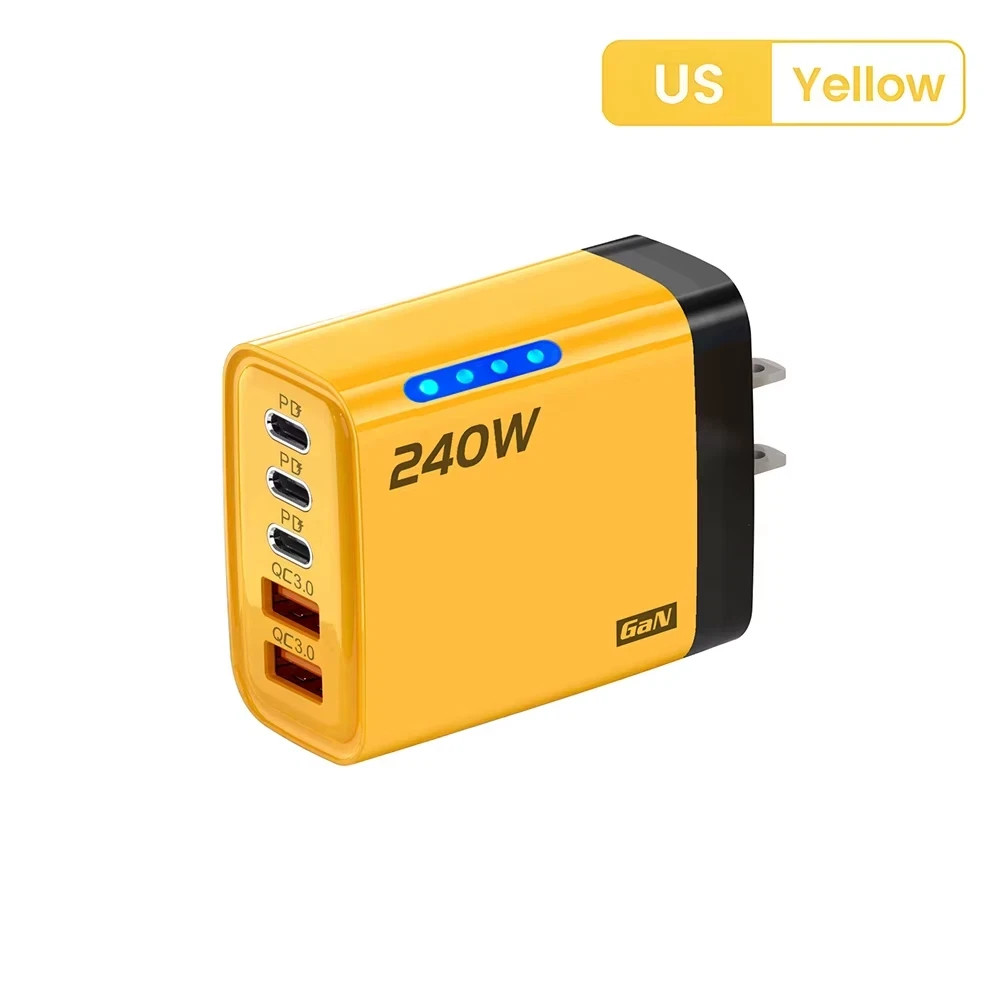 240W Fast Charging USB Type C US Wall Charger For Samsung iPhone Android Phone