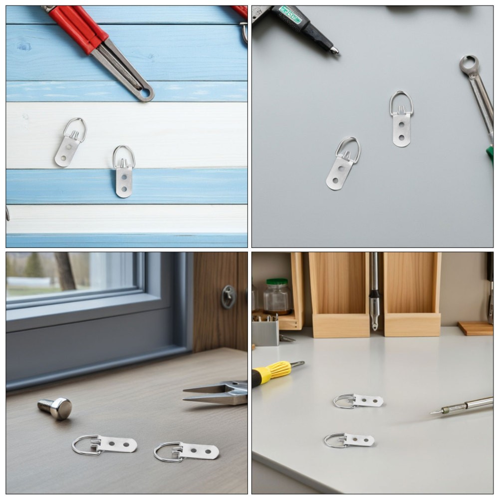 30 Set Double Hole D-Ring Frame Back Hardware Kit Picture Frame Hanging Hooks