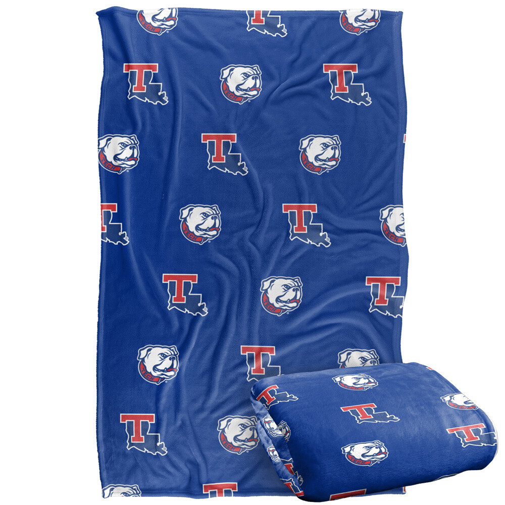 Louisiana Tech University Logo Pattern Silky Touch Super Soft Throw Blanket
