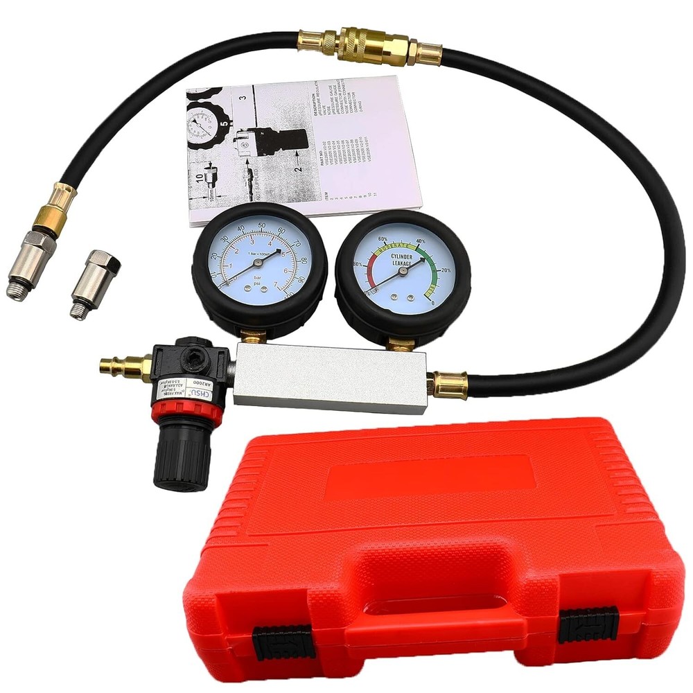 Cylinder Leak Down Tester Petrol Engine Compression Gauge Diagnostics Test Tool