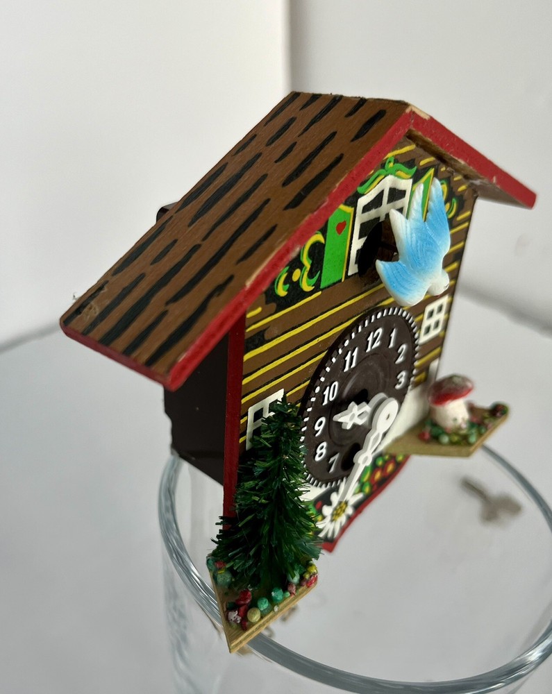 Vintage German Clock with Mushroom and Tree
