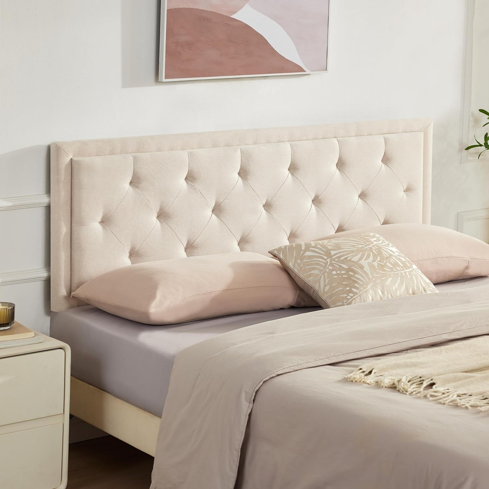 Howjoe Upholstered Queen Headboard Only, Tufted Headboard Queen Size, Solid Wood