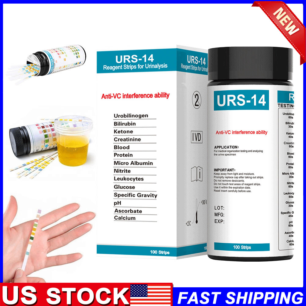 1Box 14 Parameters Analysis Test Strips Urinalysis Urine PH Test Reagent Strips
