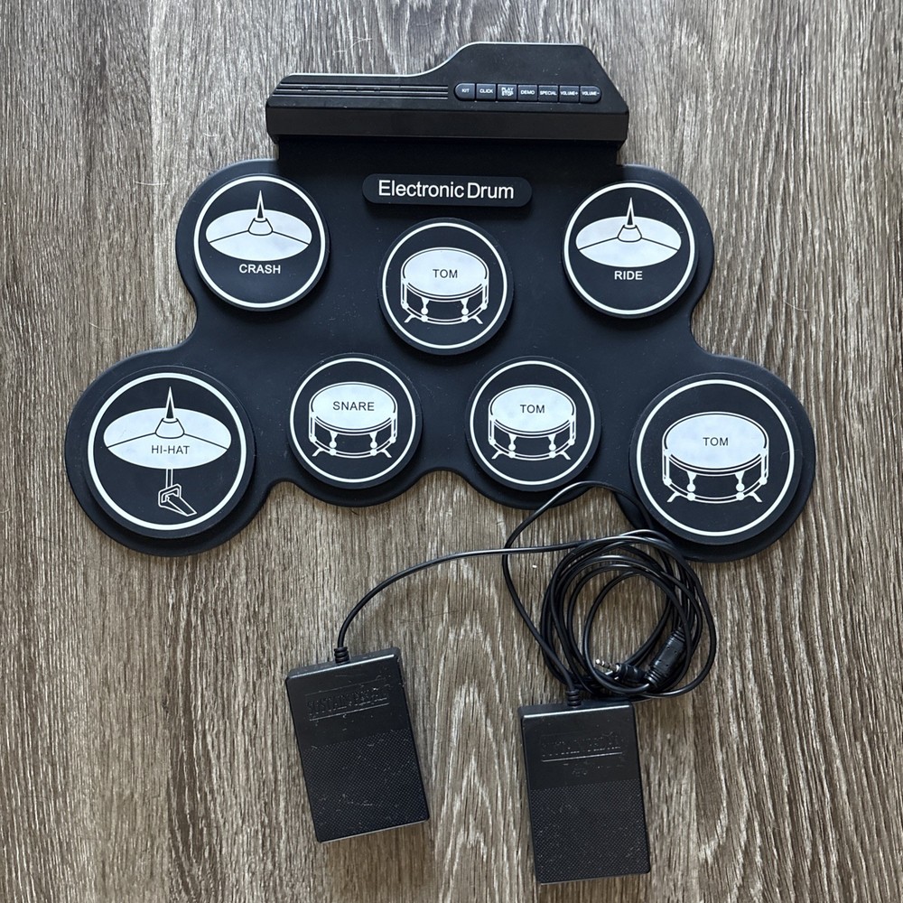 Drum Set Practice Pad Electronic Drum Pad With Pedals - Tested Works