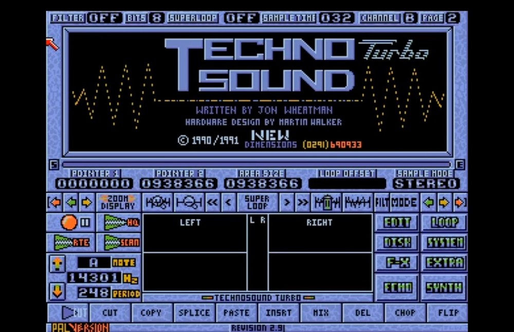 Commodore Amiga Techno Sound Turbo Stereo Sound Sampler Lite Package
