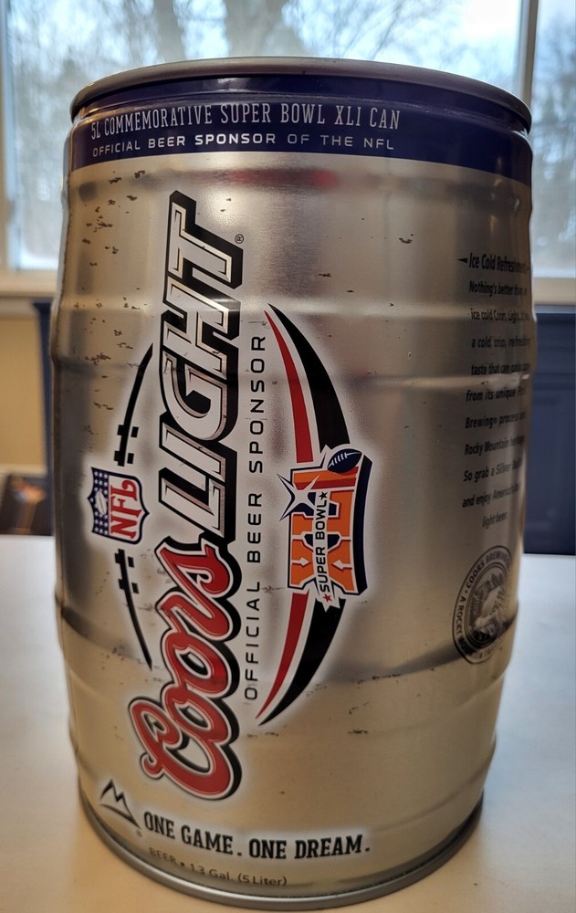 Coors Light Super Bowl XLI 2007 Mini Keg Empty 1.3 Gallons