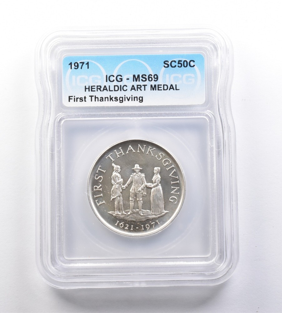 1971 So-Called Half Dollar First Thanksgiving MS69 ICG *7181