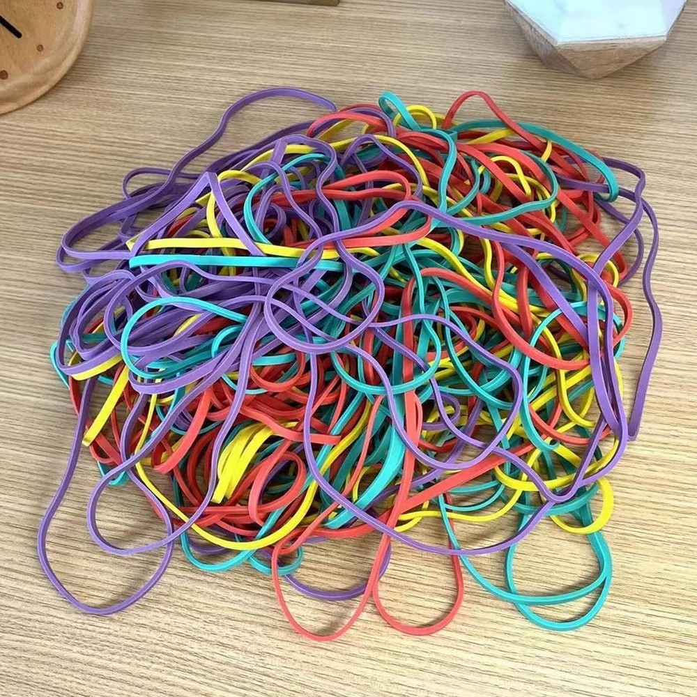 ONE Pound Large Rubber Bands, Assorted Colors, Multi-Purpose Multi-color