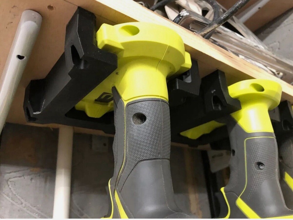 Ryobi Tool Holder Wall Mount 10 pack 3D Printed Black