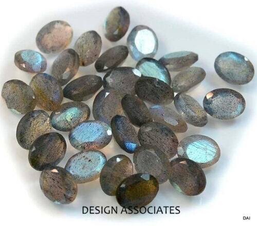 8 x 6 MM OVAL CUT LABRADORITE RAINBOW EFFECT AAA 2 PIECE SET
