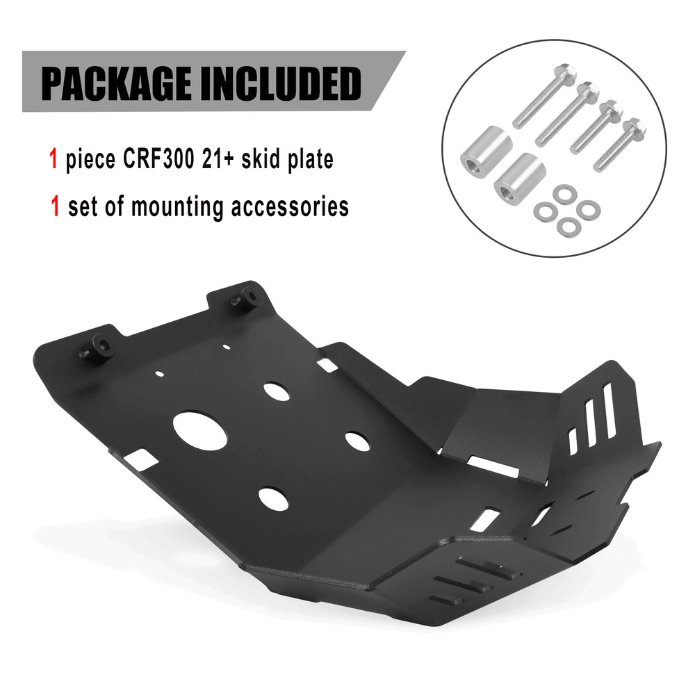 Black For Honda CRF300L 2021-2023 Front Skid Plate Engine Bash Guard Protector