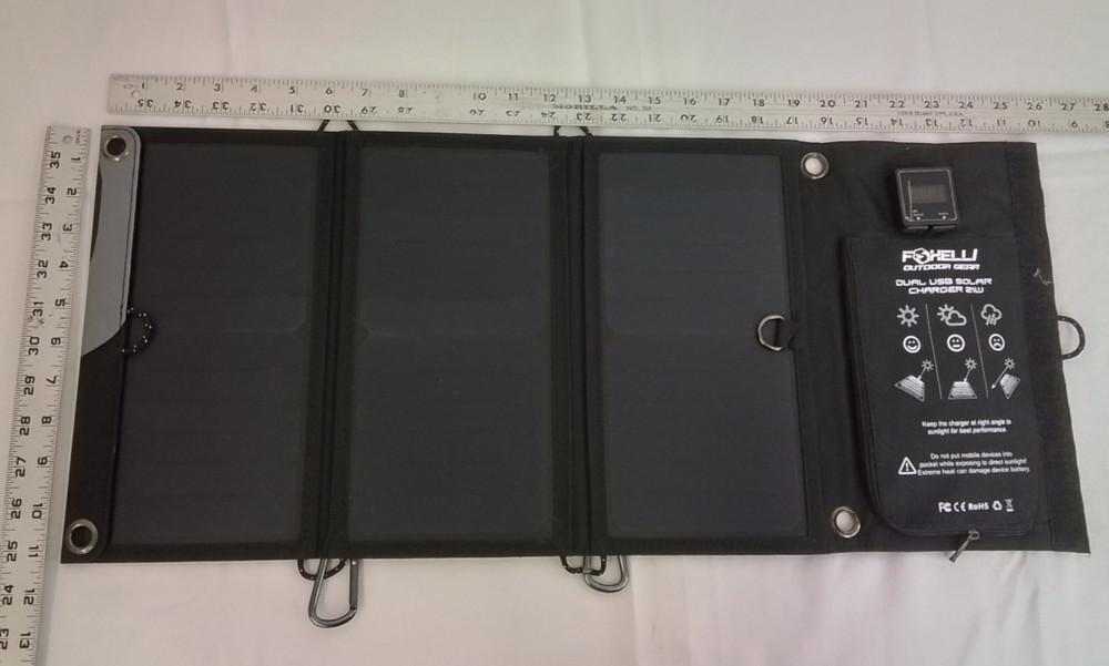Foxelli USB Folding Solar Panel Tested Working Outdoor/Camping #J4386