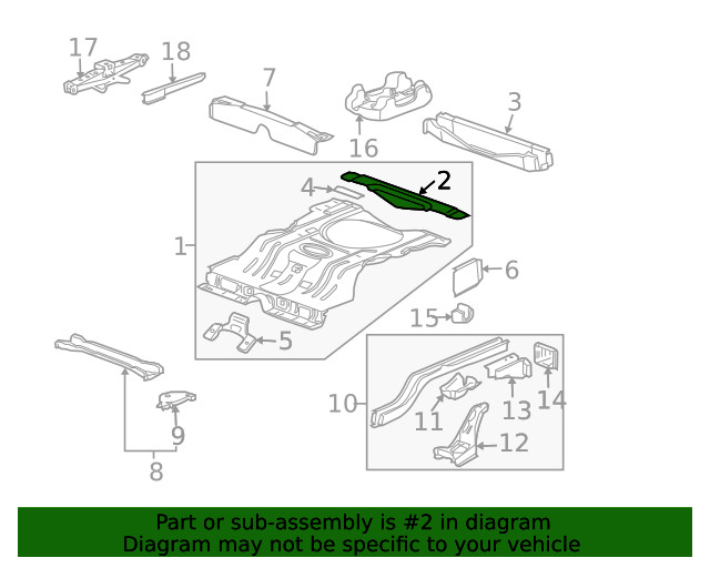 Genuine GM Rear Compartment Panel Cross Bar Extension 10287561