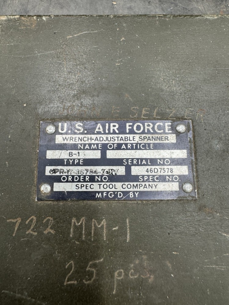 USAF Adjustable Spanner Wrench Tool Set