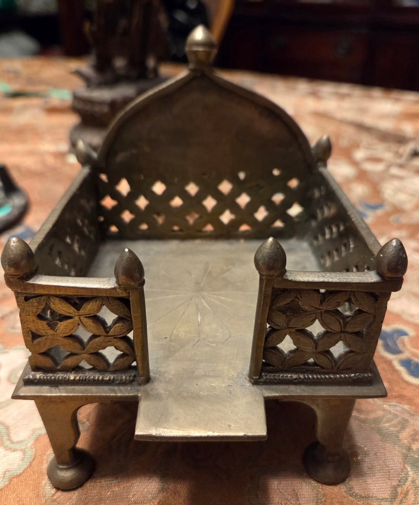 Large antique brass singhasan