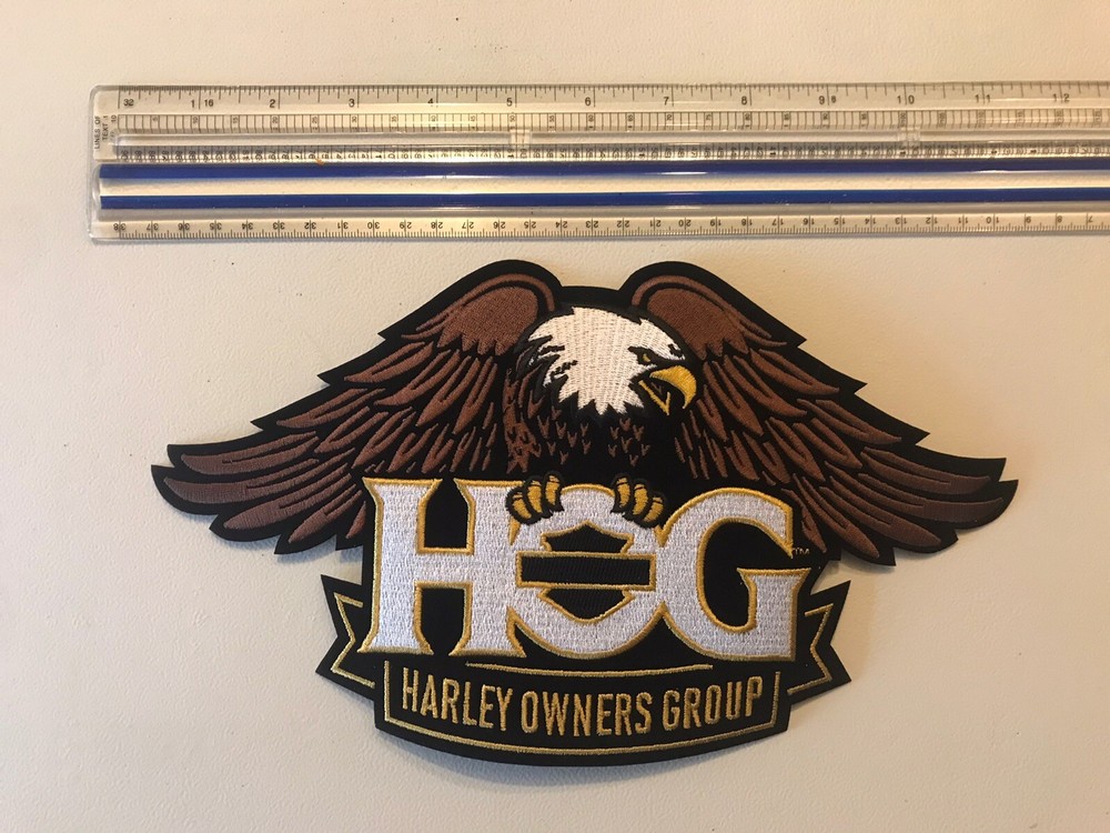 Large 10 3/4" Harley Davidson Owners Group Patch HOG Eagle Jacket Vest Wings