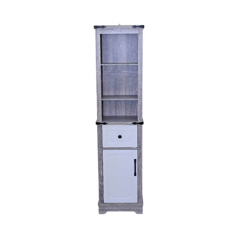 A storage cabinet with adjustable shelves and storage drawers