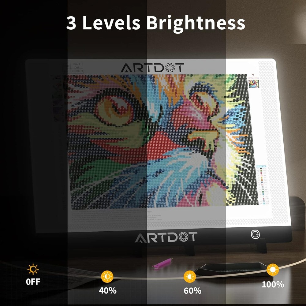 A2 LED Light Pad for Diamond Painting USB Powered Light Board Kit, Adjustable...